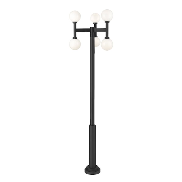 Z-Lite Laurent 6 Light Outdoor Post Mount Fixture, 30in. W x 121.5in. H, Black 597MP6-5010P-BK - main